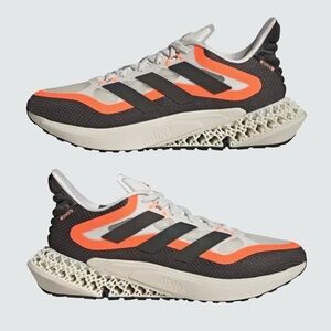 adidas 4D Runner Sneakers in Black, Orange & Cream